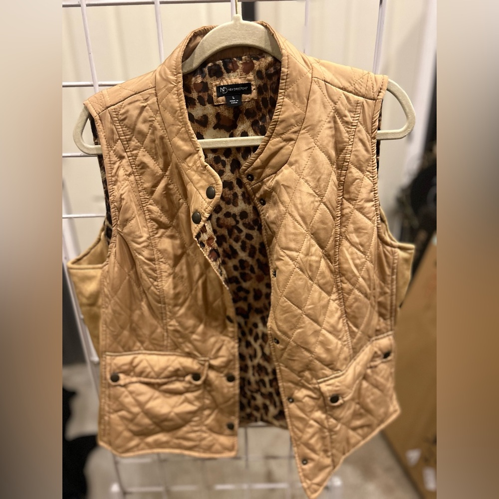 New Directions Camel Quilted Vest